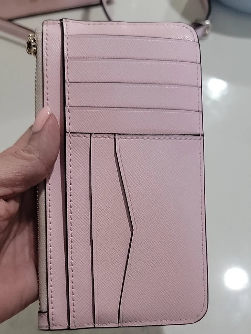 kate spade Pale Pink Pineapple Large Slim Card Holder